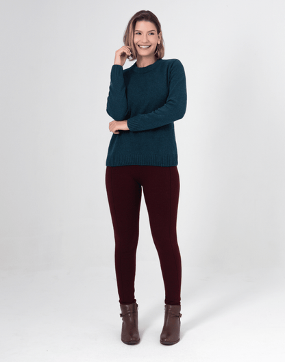 Legging Tricot Invernada Stripe Bordeaux - Tricote Modas