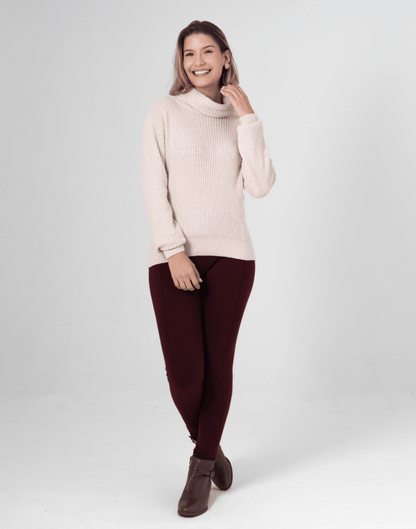 Legging Tricot Invernada Stripe Bordeaux - Tricote Modas