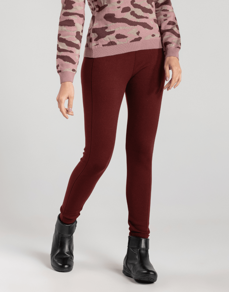 Legging Tricot Invernada Stripe Bordeaux - Tricote Modas