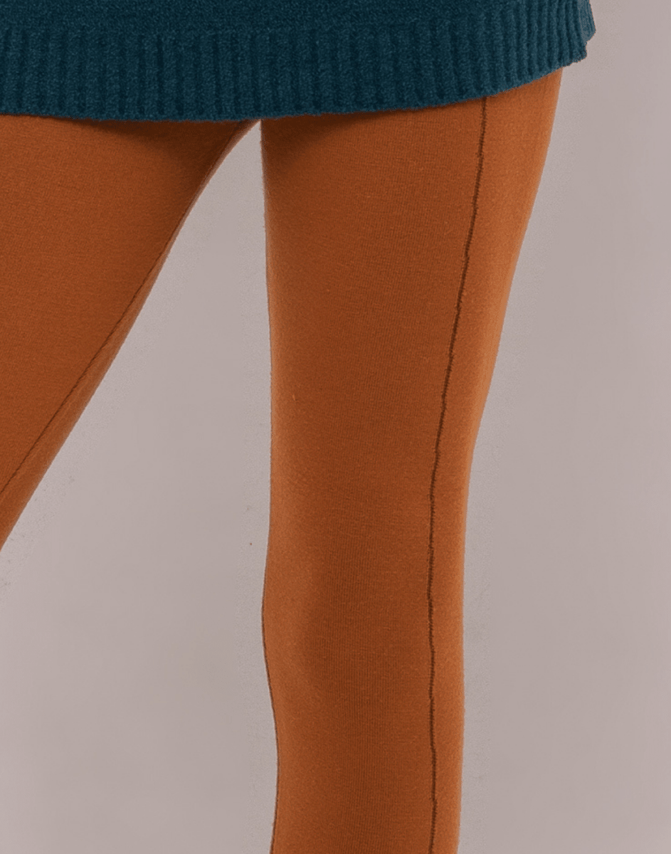 Legging Tricot Invernada Stripe Caramelo Outonal - Tricote Modas
