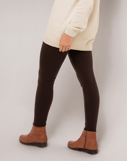 Legging Tricot Invernada Stripe Marrom - Tricote Modas
