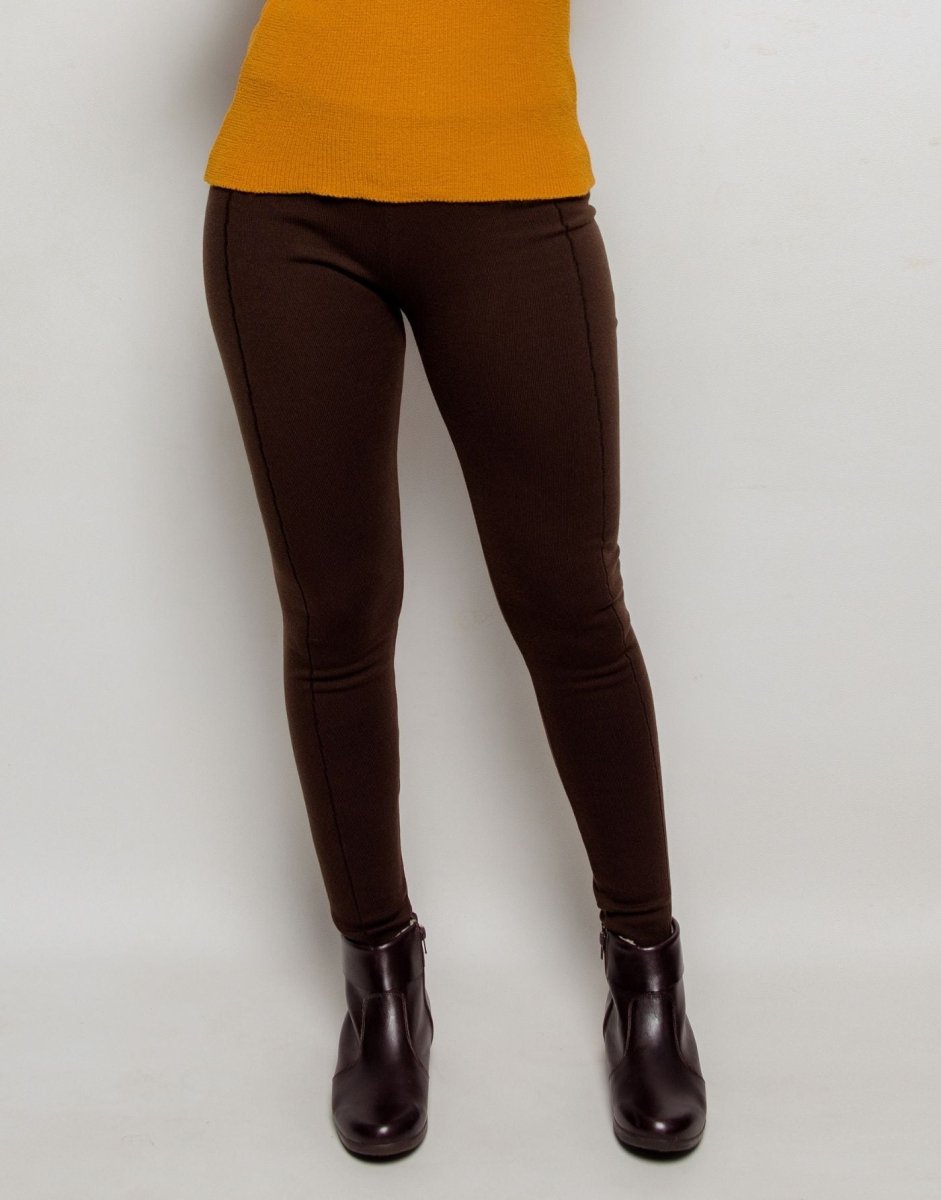 Legging Tricot Invernada Stripe Marrom - Tricote Modas