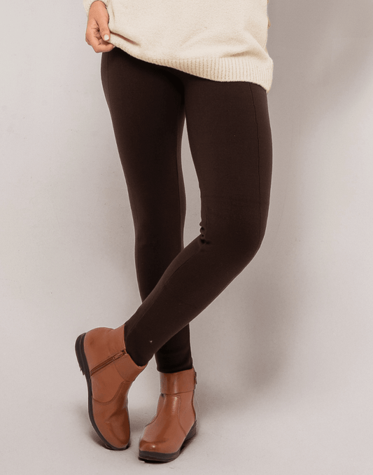 Legging Tricot Invernada Stripe Marrom - Tricote Modas