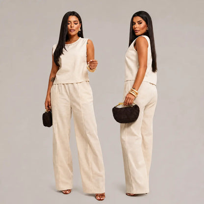 (Kit com 2) Conjunto Feminino em Linho Premium - 40%OFF