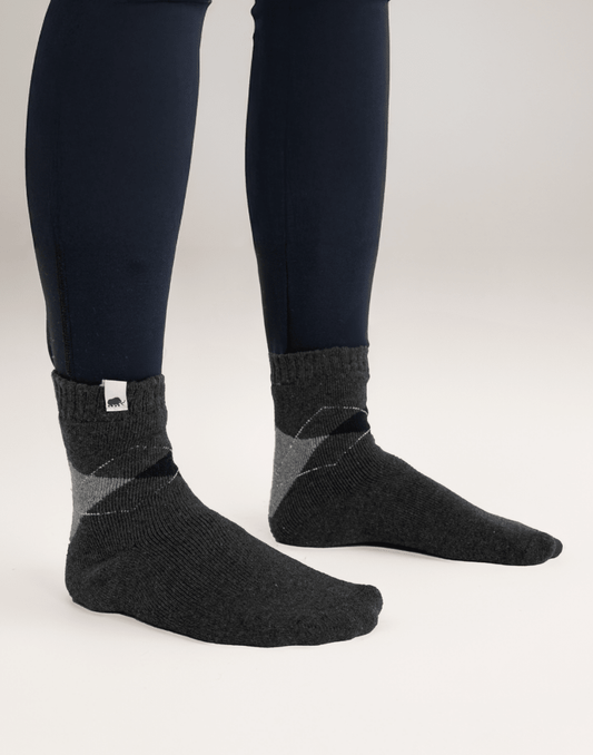 Meia Xadrez Argyle Grafite - Tricote Modas