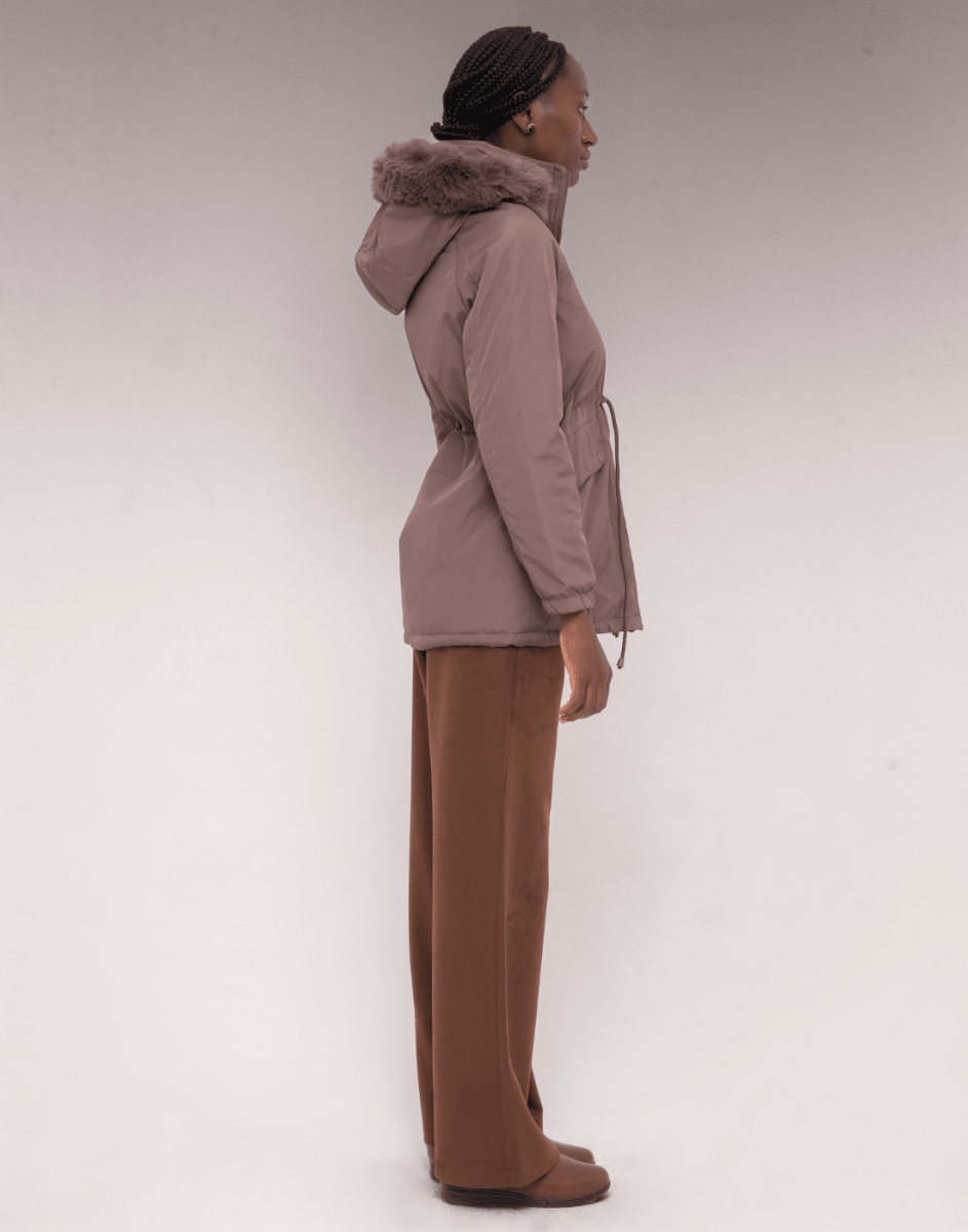 Parka Dupla Face Matelassê Grant Marrom - Tricote Modas