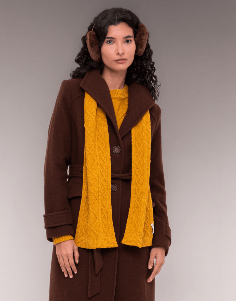 Sobretudo Lã Natural 7/8 Lorenzza Marrom - Tricote Modas