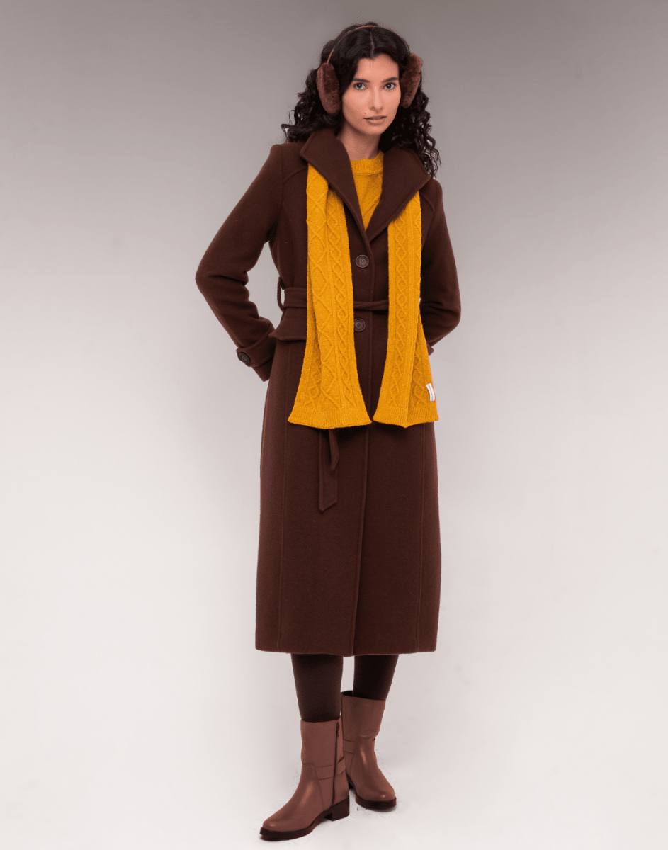 Sobretudo Lã Natural 7/8 Lorenzza Marrom - Tricote Modas