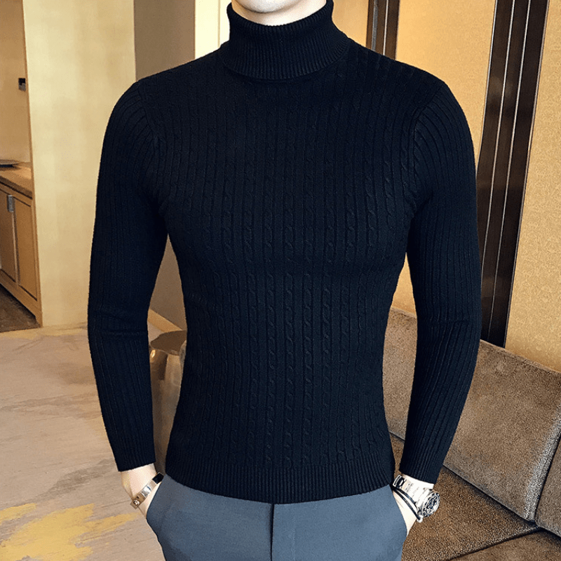 Suéter Base Masculino Gola Alta - Tricote Modas