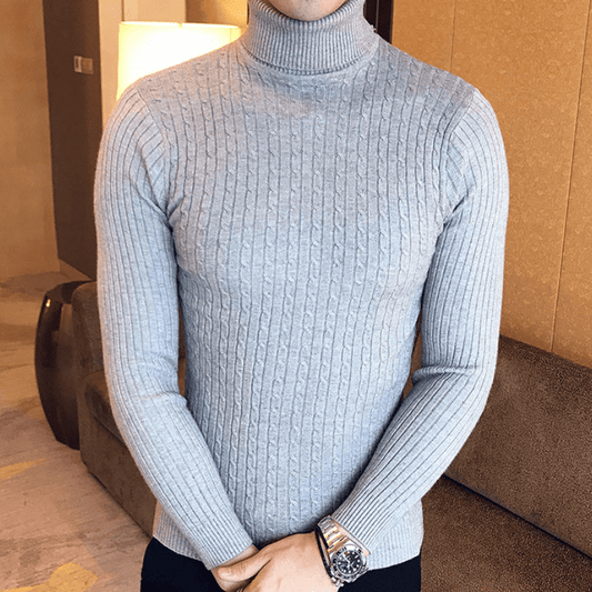 Suéter Base Masculino Gola Alta - Tricote Modas