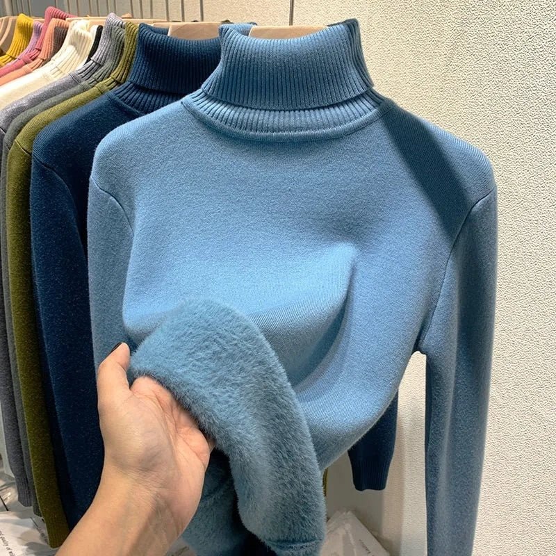 Suéter Peluciado Gola Alta Feminino - Tricote Modas