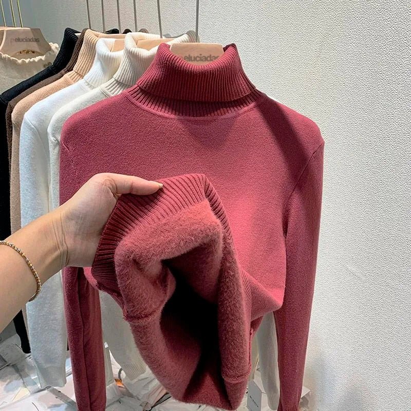 Suéter Peluciado Gola Alta Feminino - Tricote Modas