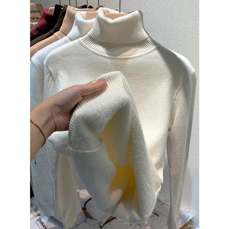 Suéter Peluciado Gola Alta Feminino - Tricote Modas