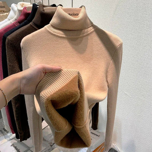 Suéter Peluciado Gola Alta Feminino - Tricote Modas
