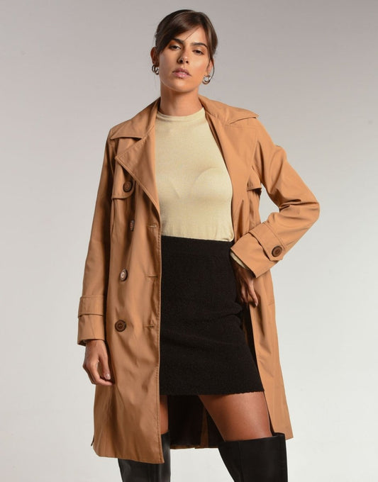 Trench Coat Abbey Caramelo - Tricote Modas